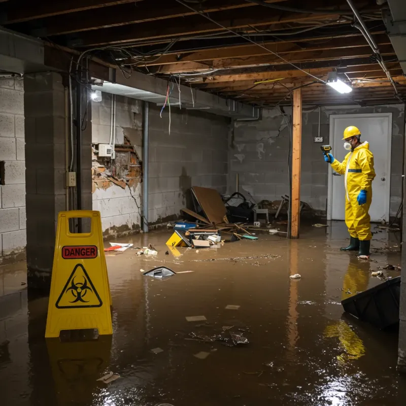 Flooded Basement Electrical Hazard in New Johnsonville, TN Property