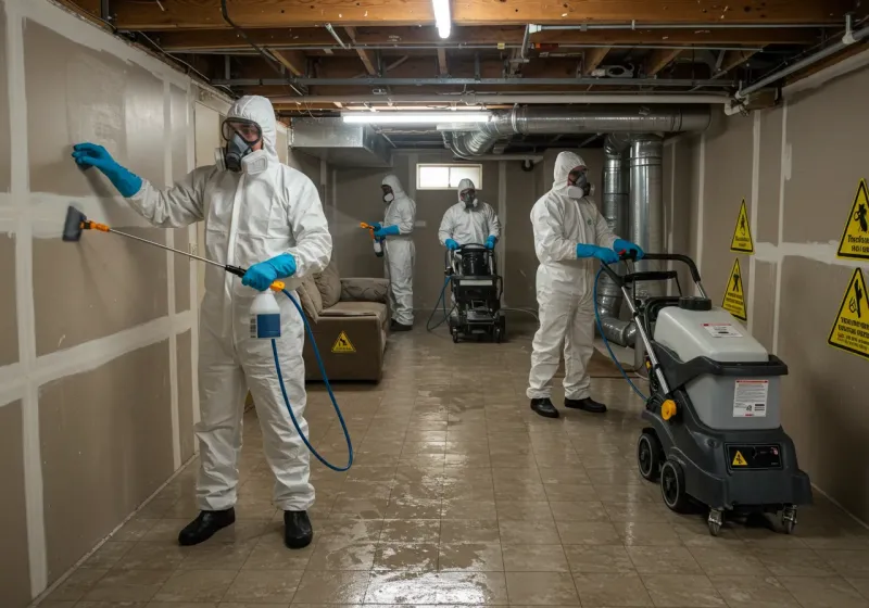 Basement Moisture Removal and Structural Drying process in New Johnsonville, TN